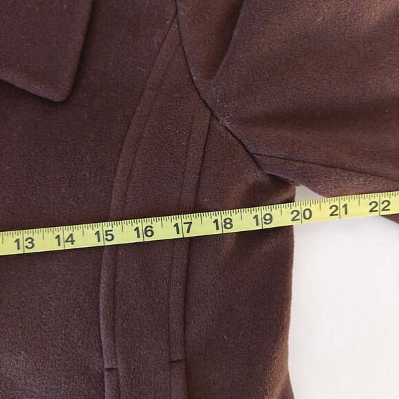 VIA SPIGA Wool Cashmere Blend Coat with Floral Lining Chocolate Brown Size 6 - Picture 10 of 14